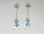 Boucles d`Oreilles Cristaux SWAROVSKI Océane Etoiles Mer AB