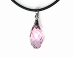 Pendentif Cristal SWAROVSKI Briolette 17mm LR Ag 925 Cordon