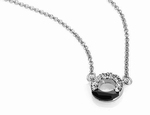 Collier Pendentif Cristaux SWAROVSKI Noir et Clair, Rhodium