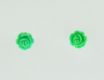 Boucles d`Oreilles Turquoise Verte Rose 6mm Clous Argent 925