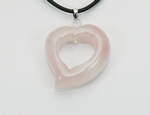 Pendentif Quartz Rose Coeur 2.5cm Argent 925/1000