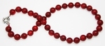 Collier Corail Rouge Perles Rondes 11mm Longueur 55cm