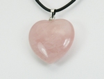 Pendentif Quartz Rose Coeur 3cm Argent 925/1000